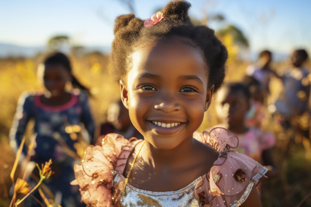 Niños felices en África